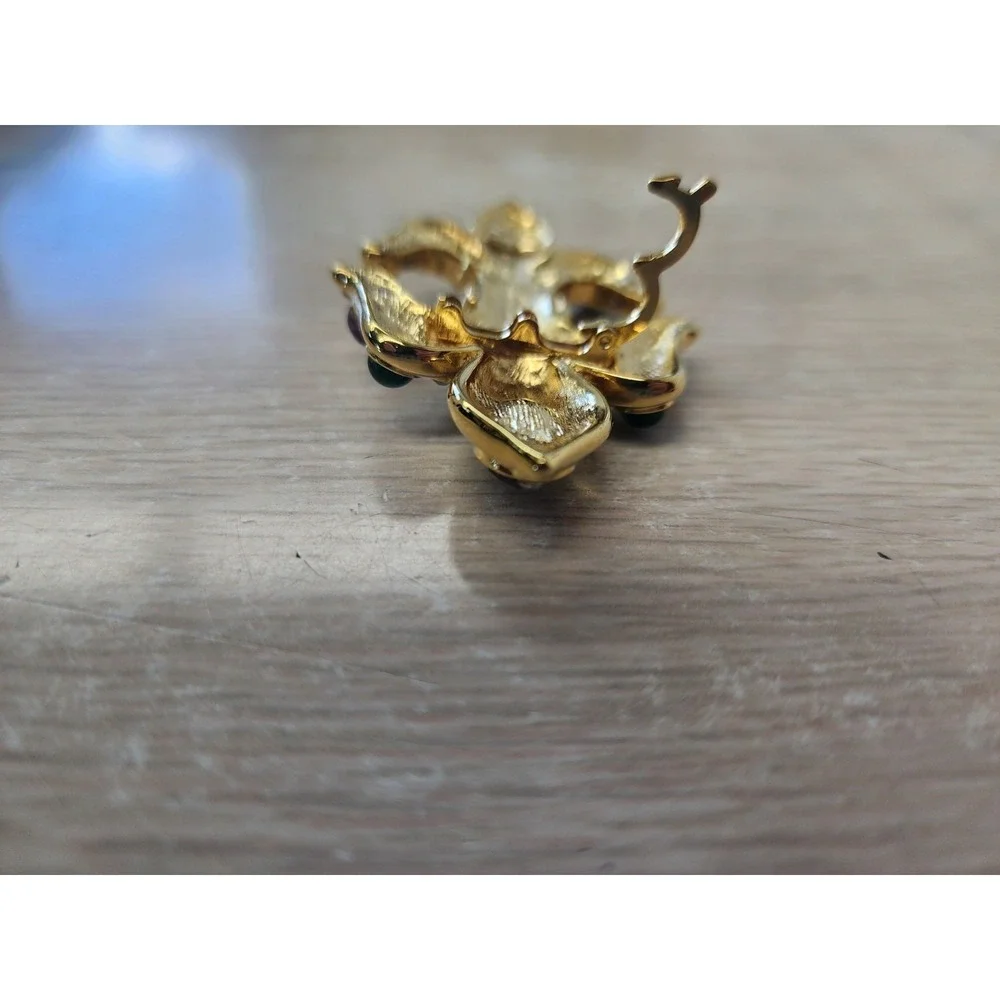 Vintage‎ MVH Crown Michaela Von Habsburg Signed Fleur De Lis Brooch Pendant